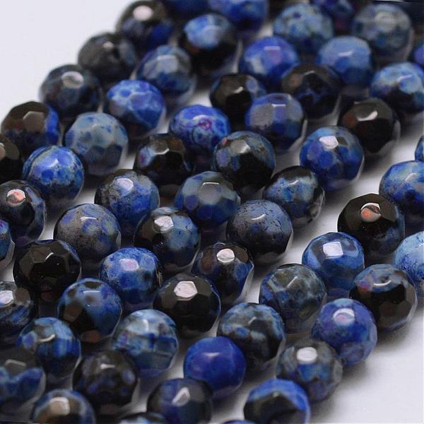 

PandaHall Faceted Natural Fire Crackle Agate Beads Strands, Round, Dyed & Heated, Blue, 4mm, Hole: 0.8mm, about 90~92pcs/strand, 14 inch...