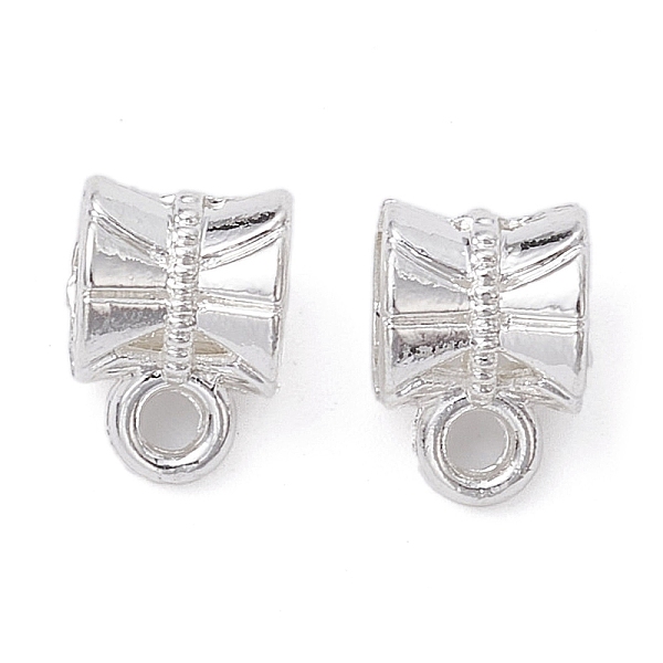 

PandaHall Alloy Tube Bails, Long-Lasting Plated, Loop Bails, Drum, Silver, 9x6.5x6mm, Hole: 1.4mm, Inner Diameter: 4mm Alloy Drum