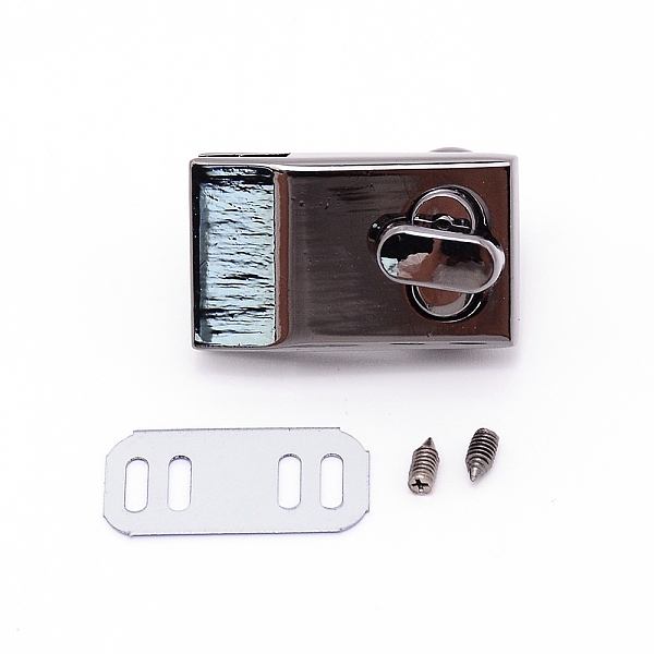 

PandaHall Alloy Clasp Lock, with Iron Shim & Screws, Bag Replacement Accessories Cadmium Free & Lead Free, Rectangle, Gunmetal, 33x19x26mm...