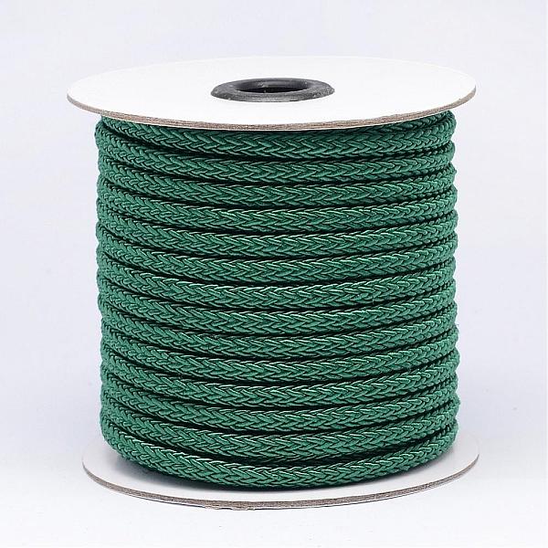 

PandaHall Braided Polyester Cord, Teal, 6x3mm, about 25yards/roll Polyester Cyan
