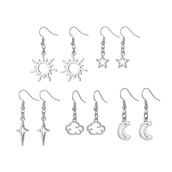 Boucles D'oreilles Pendantes Creuses En Alliage