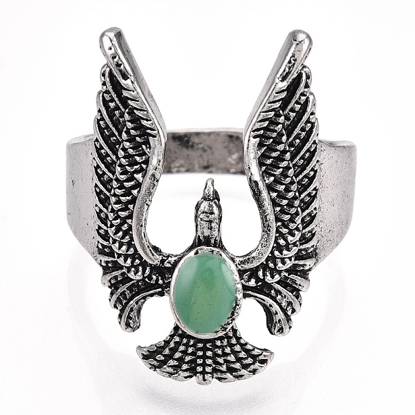 

PandaHall Alloy Enamel Finger Rings, Bird, Size 9, Antique Silver, 19mm Alloy