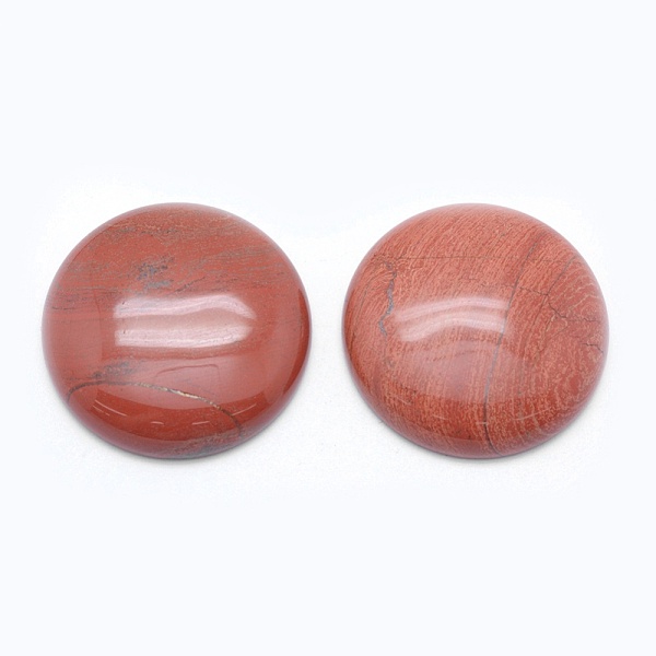 

PandaHall Natural Red Jasper Cabochons, Flat Round, 35x8mm Red Jasper Flat Round