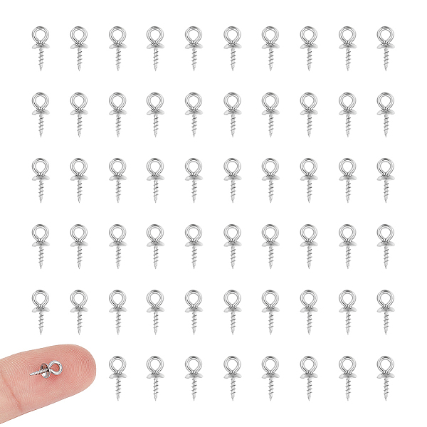 

PandaHall UNICRAFTALE 150pcs 10x4mm Stainless Steel Screw Eye Pin Peg Bails Small Screw Eye Pins Clasps Hooks 1.5mm Pin Eye Screws...