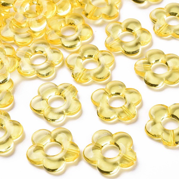 

PandaHall Transparent Acrylic Bead Frames, Flower, Gold, 19x20x3.5mm, Hole: 1.6mm, Inner Diameter: 6.5mm Acrylic Flower Gold