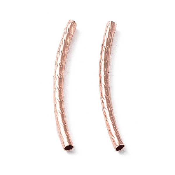 

PandaHall Tube Beads, Curved, Brass, Rose Gold, 25x2mm, Hole: 1.2mm Brass Tube