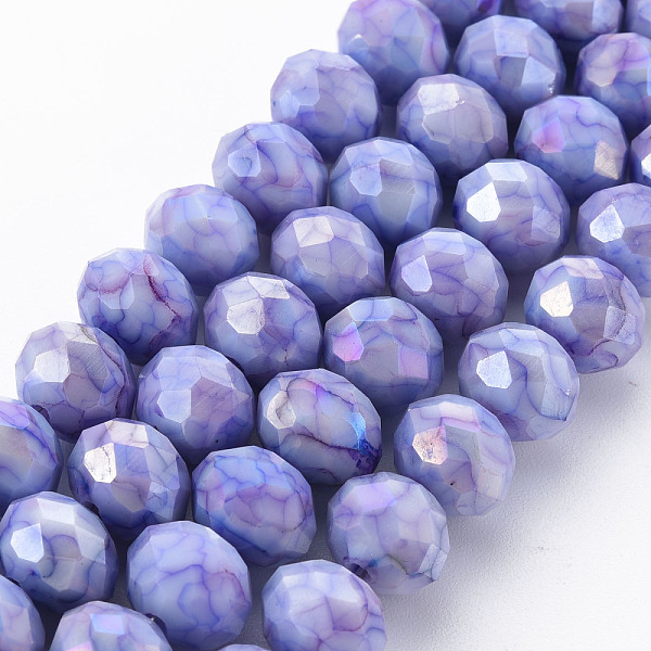 

PandaHall Opaque Baking Painted Glass Beads Strands, Faceted, Rondelle, Mauve, 10x8mm, Hole: 1.5mm, about 63pcs/strand, 21.06 inch~21.26..., Purple
