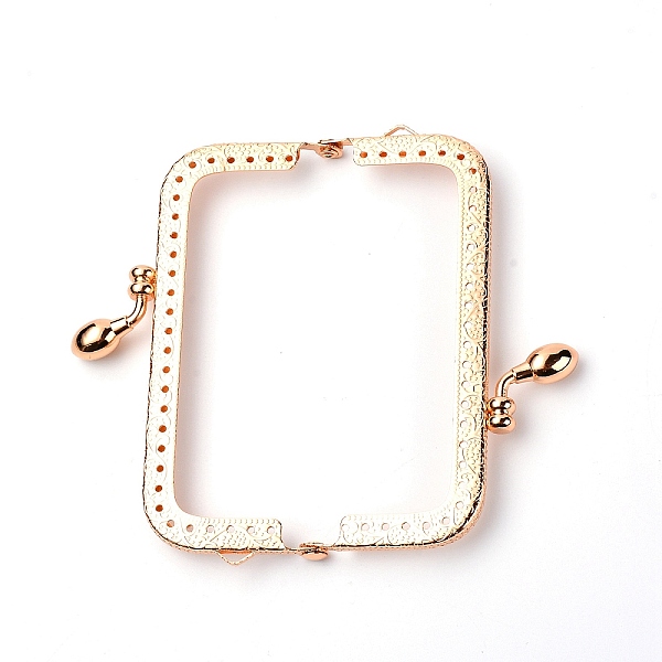 

PandaHall Iron Purse Handle Frame, for Bag Sewing Craft, Light Gold, 6.8x11.2x1cm, Hole: 1.5mm Iron