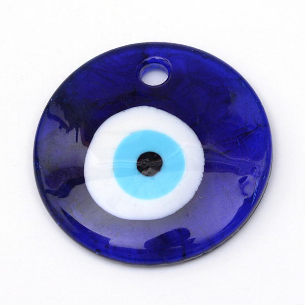 

PandaHall Handmade Evil Eye Lampwork Pendants, Dark Blue, 40x7.5mm, Hole: 4.5mm Lampwork Evil Eye Blue