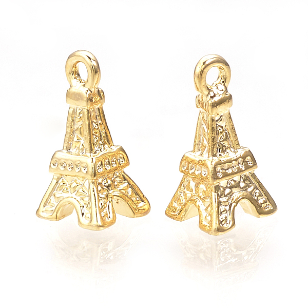 

PandaHall Brass Charms, Tower, Nickel Free, Real 18K Gold Plated, 9.5x5x5mm, Hole: 1mm Brass Building