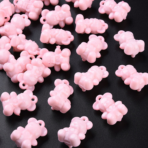 

PandaHall Opaque Acrylic Pendants, Bear, Pink, 20x13.5x10.5mm, Hole: 1.4mm, about 400pcs/500g Acrylic Bear Pink