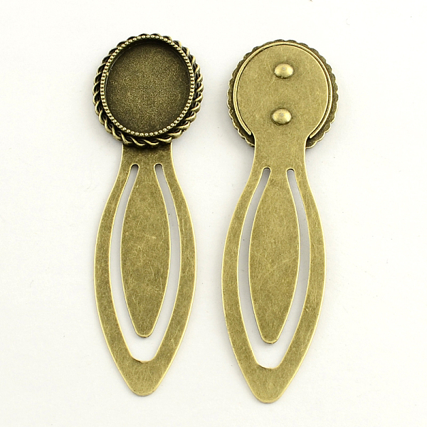 

PandaHall 18x25mm Tray Bookmark Cabochon Settings, Iron with Alloy Oval Tray, Lead Free, Nickel Free & Cadmium Free, Antique Bronze...