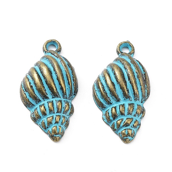 

PandaHall Alloy Pendant, Antique Bronze & Blue Patina, Shell Shape, 25x13x6mm, Hole: 2mm Alloy Shell Shape