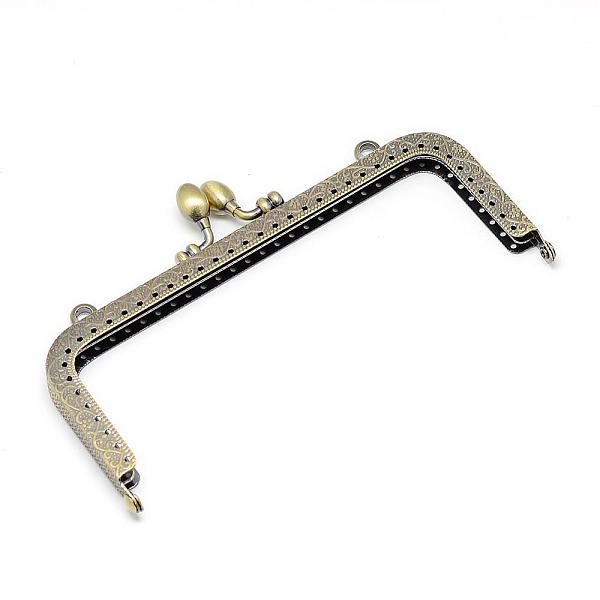 

PandaHall Iron Purse Frame Handle for Bag Sewing Craft Tailor Sewer, Antique Bronze, 85x180x12mm, Hole: 1.5~5mm Iron