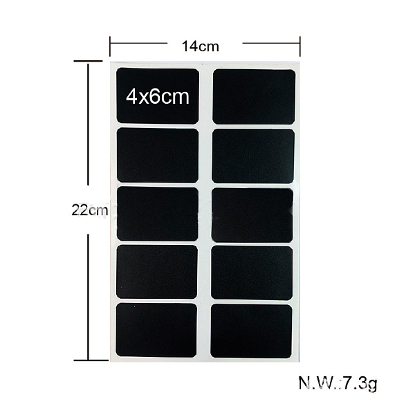 

PandaHall Waterproof PVC Adhesive Stickers, for Label, Rectangle, Black, 22x14cm, Tags: 4x6cm Plastic Rectangle Black
