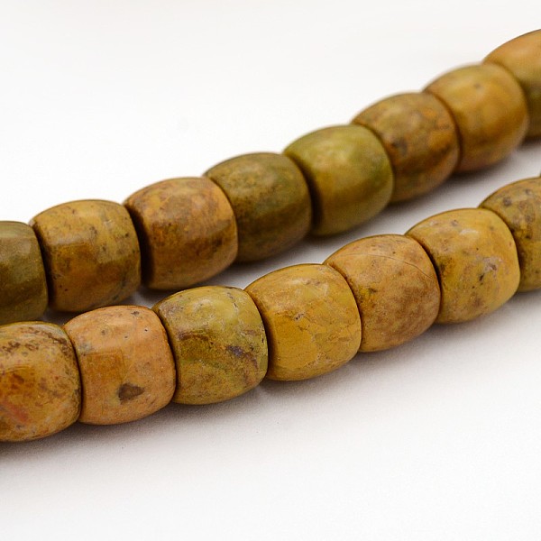 

PandaHall Natural Larderite Shoushan Tianhuang Stone Drum Bead Strands, 12x10mm, Hole: 2mm, about 40pcs/strand, 15.75 inch Shoushan Stone...