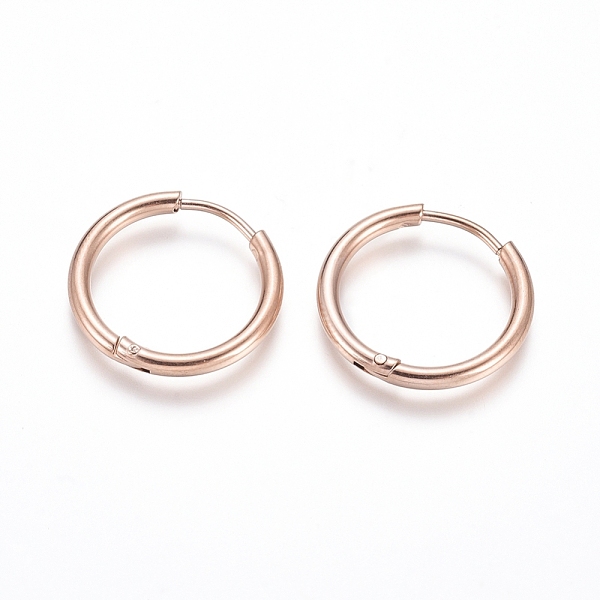 

PandaHall Ion Plating(IP) 304 Stainless Steel Huggie Hoop Earrings, Hypoallergenic Earrings, with 316 Surgical Stainless Steel Pin, Rose...