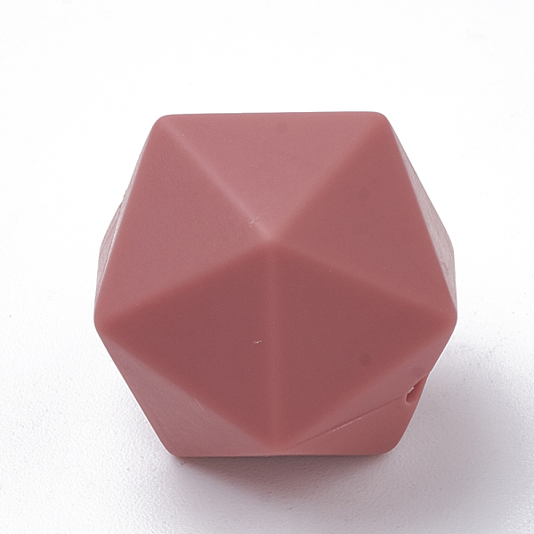 

PandaHall Food Grade Eco-Friendly Silicone Focal Beads, Chewing Beads For Teethers, DIY Nursing Necklaces Making, Icosahedron, Indian Red...