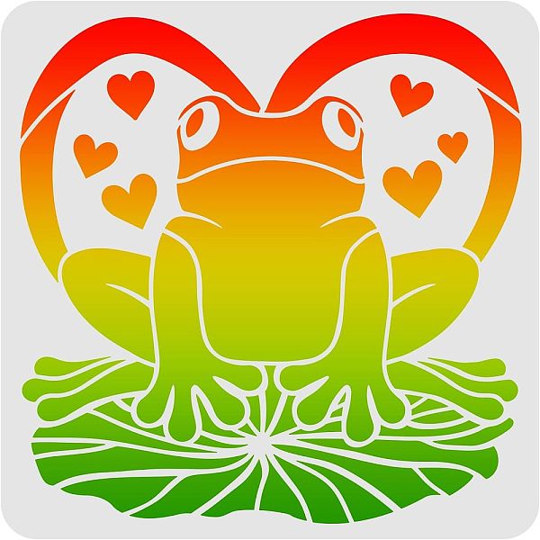

PandaHall Plastic Reusable Drawing Painting Stencils Templates, for Painting on Scrapbook Fabric Tiles Floor Furniture Wood, Square, Frog..., White