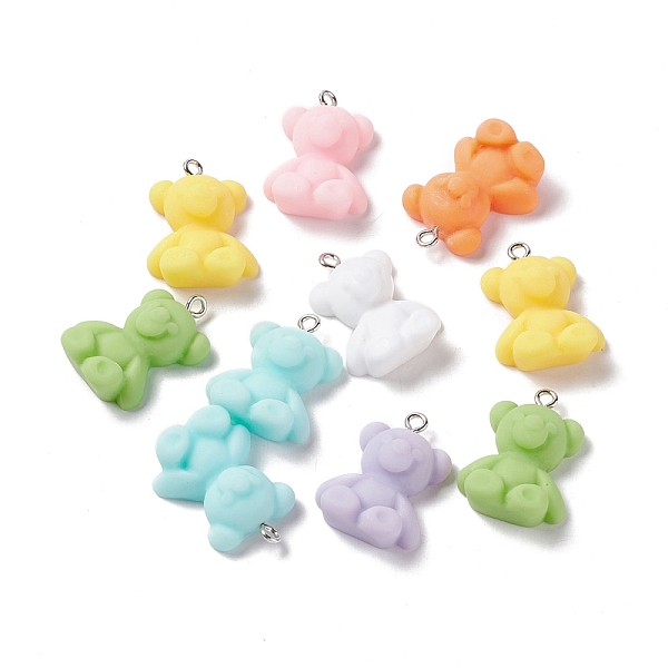 

PandaHall Opaque Resin Pendants, with Platinum Tone Iron Loops, Bear Charms, Mixed Color, 26x18.5x8.5mm, Hole: 2mm Iron+Resin Bear..., Multicolor