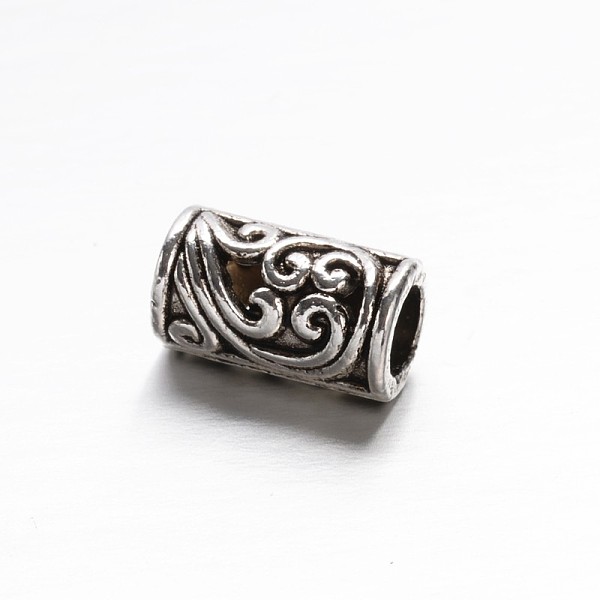 

PandaHall Tibetan Style Zinc Alloy Column Beads, Antique Silver, 8.5x5mm, Hole: 3mm Alloy Column