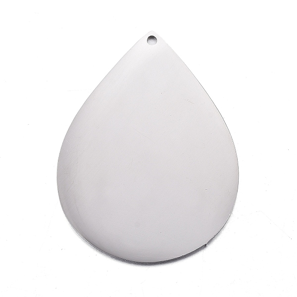 PandaHall 304 Stainless Steel Pendants, Stamping Blank Tag, Teardrop, Stainless Steel Color, 33x25x1mm, Hole: 1.2mm 304 Stainless Steel...