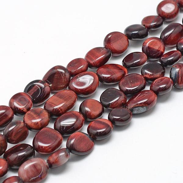

PandaHall Natural Red Tiger Eye Beads Strands, Oval, 8~15x7~12x4~12mm, Hole: 1mm, about 30~45pcs/strand, 15.7 Tiger Eye Oval
