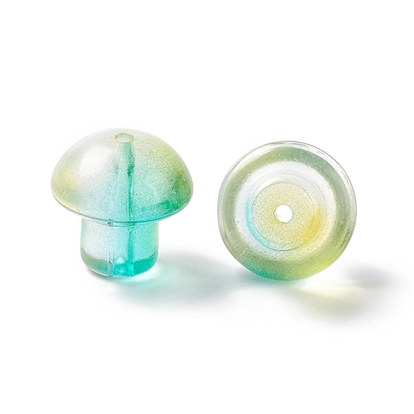 

PandaHall Transparent Glass Beads, Mushroom, Turquoise, 13.5x13.5mm, Hole: 1.6mm Glass Mushroom Green