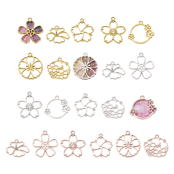 

PandaHall Cheriswelry 7 Style Alloy Open Back Bezel Pendants, for DIY UV Resin, Epoxy Resin, Pressed Flower Jewelry, Mix Shape, Mixed Color...