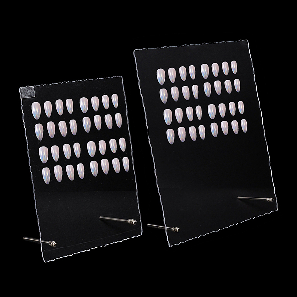 

PandaHall 2 Sets 2 Styles Rectangle Transparent Acrylic Nail Art Display Board, Lace Edged Acrylic False Nail Tips Sample Display, for Nail..., Clear