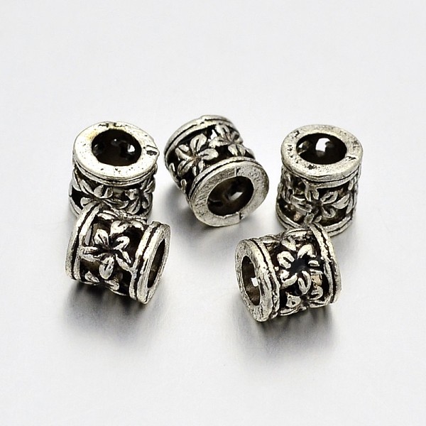 

PandaHall Tibetan Style Alloy Hollow Column with Flower Large Hole European Beads, Large Hole Beads, Lead Free & Cadmium Free & Nickel Free...