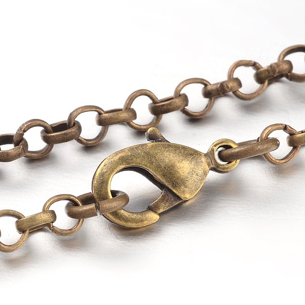 

PandaHall Iron Cross Chain Rolo Chain Necklace Making, Antique Bronze, 27.7 inch Iron