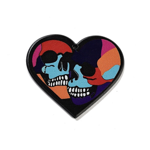 

PandaHall Acrylic Pendants, Heart, Skull, 36.5x41.5x2.5mm, Hole: 1.5mm Acrylic Skull