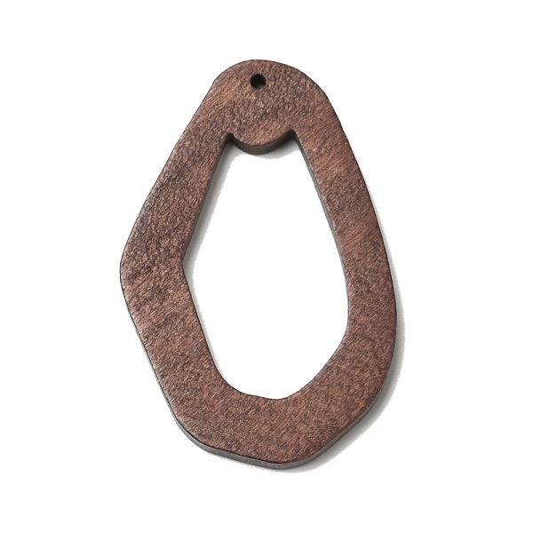 

PandaHall Spray Painted Wood Big Pendants, Walnut Wood Tone Polygon Charms, Coconut Brown, 54x36x4mm, Hole: 2mm Wood Polygon