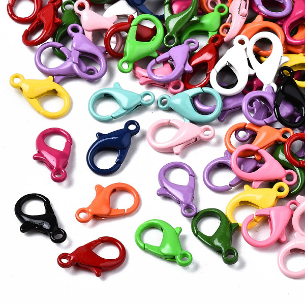 

PandaHall Spray Painted Eco-Friendly Alloy Lobster Claw Clasps, Cadmium Free & Nickel Free & Lead Free, Mixed Color, 14x9x3.5mm, Hole: 1.5mm..., Multicolor