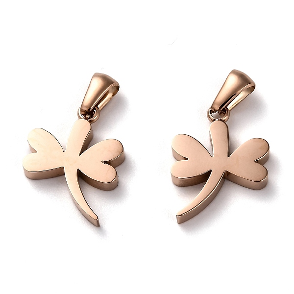 

PandaHall Ion Plating(IP) 304 Stainless Steel Pendants, Manual Polishing, Dragonfly, Rose Gold, 20x15x3mm, Hole: 6x2.5mm 304 Stainless Steel...