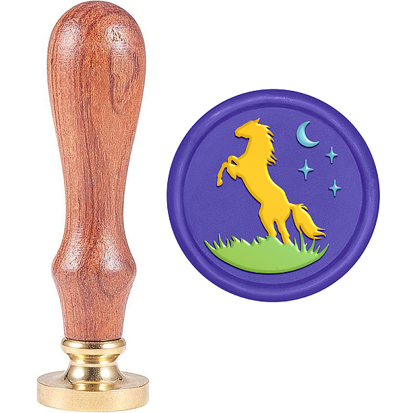 

PandaHall MAYJOYDIY Horse Wax Seal Stamp Animal Sealing Wax Stamps Grass/Moon/Star Pattern 30mm with Removable Brass Head & Wooden Handle...