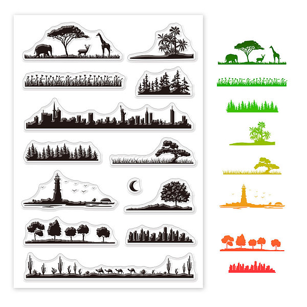 

PandaHall TPR Stamps, with Acrylic Board, for Imprinting Metal, Plastic, Wood, Leather, Tree Pattern, 16x11cm Acrylic Tree