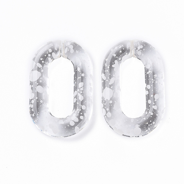 

PandaHall Transparent Acrylic Linking Rings, Quick Link Connectors, for Cable Chains Making, Oval, White, 31x19.5x5mm, Inner Diameter...