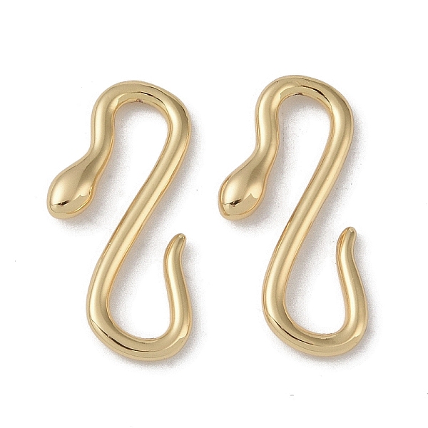 

PandaHall Brass Hook and S-Hook Clasps, Snake, Real 18K Gold Plated, 20x12x2.5mm Brass