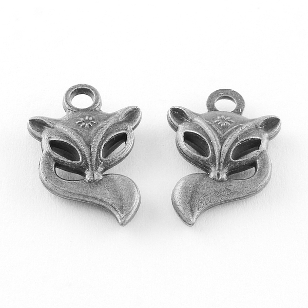 

PandaHall Tibetan Style Alloy Fox Pendant, Cadmium Free & Lead Free, Antique Silver, 20x13.5x4mm, Hole: 2.5mm, about 510pcs/1000g Alloy Fox