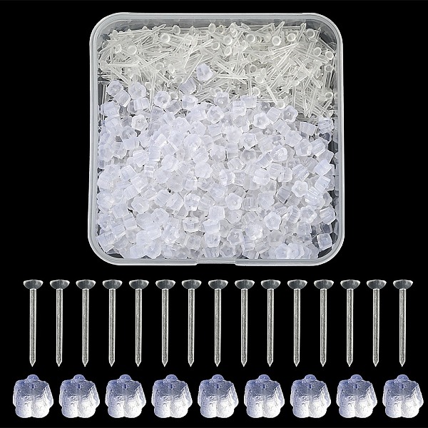 

PandaHall 500Pcs Plastic Stud Earring Findings, Flat Round Earring Settings, with 500Pcs Ear Nuts, Clear, 12x3mm, Pin: 0.8mm Plastic Flat...
