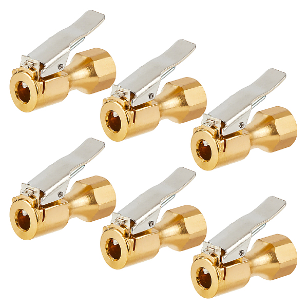 

PandaHall SUPERFINDINGS 6Pcs Brass Tyre Inflatable Clamp, Golden, 39x30mm, Hole: 8mm Brass Others