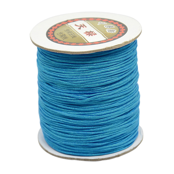 

PandaHall Nylon Thread, Nylon Jewelry Cord for Bracelets Making, Round, Deep Sky Blue, 1mm in diameter, 225yards/roll Nylon Blue