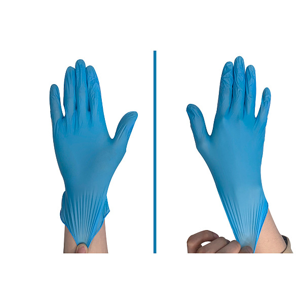 

PandaHall Disposable PVC Safety Gloves, Universal Cleaning Work Finger Gloves, Blue, 230mm Plastic Blue