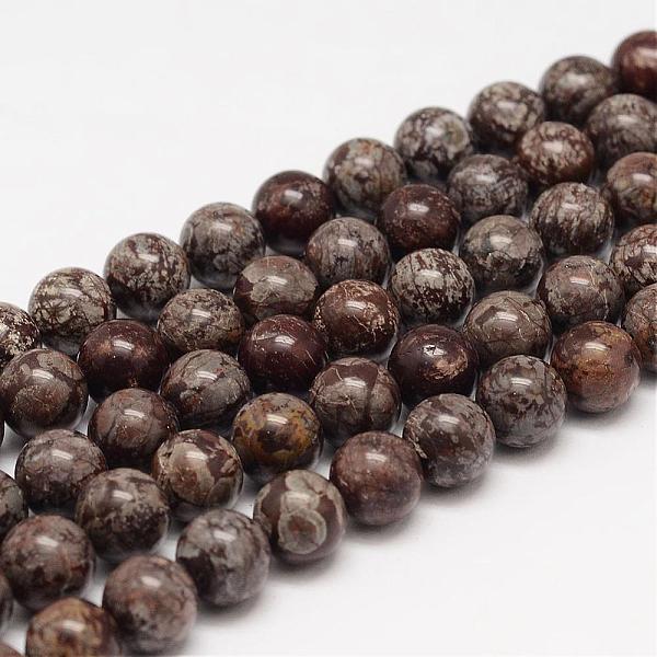 

PandaHall Natural Snowflake Obsidian Bead Strands, Round, 4mm, Hole: 0.6~1mm, about 95pcs/strand, 15.5 inch Snowflake Obsidian Round