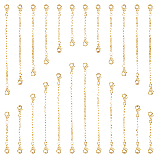 24Pcs 6 Style Brass Cable Chain Extender