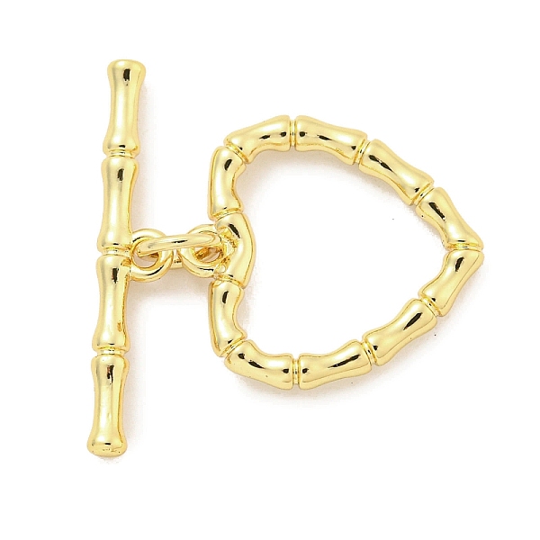 

PandaHall Rack Plating Brass Toggle Clasps, Long-Lasting Plated, Lead Free & Cadmium Free, Heart, Real 18K Gold Plated, 23.5mm long, bar...