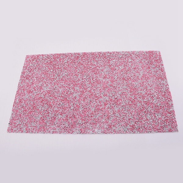 

PandaHall Glitter Hotfix Resin Rhinestone, Hot Melt Adhesive on the Back, Costume Accessories, Rectangle, Pink, 400x241x2mm Resin Rhinestone...