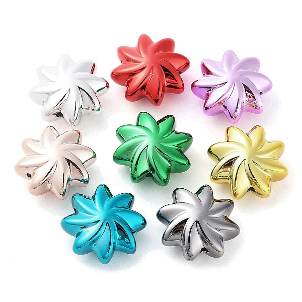 

PandaHall UV Plating Acrylic Beads, Flower, Mixed Color, 27.5x27.5x14.5mm, Hole: 2.5mm Acrylic Flower Multicolor